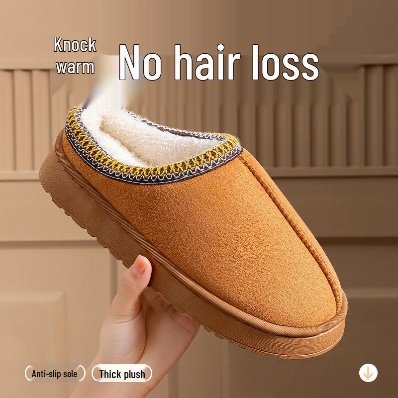 Pantoufles d'intérieur/extérieur pour femmes, en coton à semelle épaisse et doublées polaire, antidérapantes, résistantes à l'usure, à bout fermé.