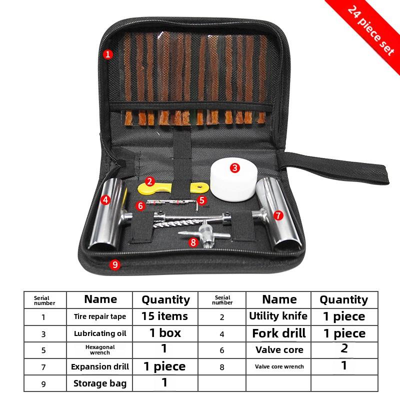 

Набор аксессуаров для ремонта автомобильных шин Вакуумный ремонт шин Быстрый ремонт Электромобиль Мотоцикл Ремонт Аварийный комплект