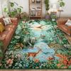 Boho Tier Dschungel Teppich für Wohnzimmer Rutschfest Maschinenwaschbar Sofa Couchtisch Bodenmatte Schlafzimmer Nachttisch Garderobe Teppich
