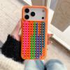 For iPhone 17 Pro Max Case 3D Stress Relief DIY Colorful Bar Silicone + PC Phone Cover Dots Design
