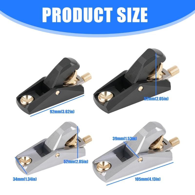 Low Angle Aluminum Woodworking Plane with Adjustable Blade Depth for Precise Cutting On Thin Wood Layers and Ergonomic Grip