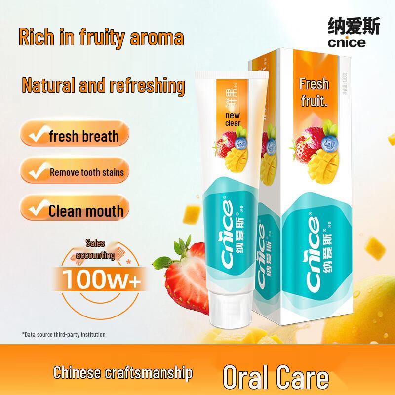 NICE Fresh Fruit Toothpaste, 5-Pack (120g each)