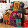 Manta Patchwork Elefante Bohemio Multicolor Ligera para Todas las Estaciones, Manta para Sofá Cama, Decoración del Hogar, Camping y Regalos