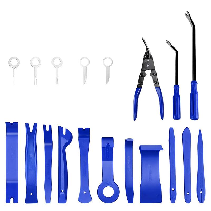 Auto Clip Pliers, 19 Pcs Trim Removal Tool Set, Fastener Terminal Remover With Plastic Pry Tools For Car Panel/Dash