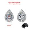 White Gold Pear Cut 2ct Moissanite Stud Earring for Women Sparkling Water Drop Lab Diamond Earrings Marriage Jewelry S925