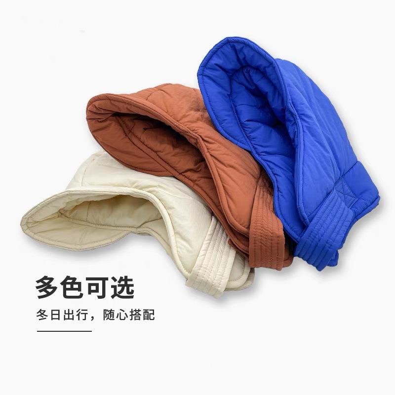 Winter new down child cold-proof thickened bag head hat fashionable versatile cycling ear hat men and women