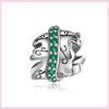 925 Silver Green Color Charms Temperament Cactus Avocado Charm Four Leaf Bead For Bracelet Jewelry Making