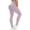 Women High Waisted Yoga Pants Ribbed Seamless Gym Leggings Solid Sport Fitness Running Training Tights Tummy Control Workout Female