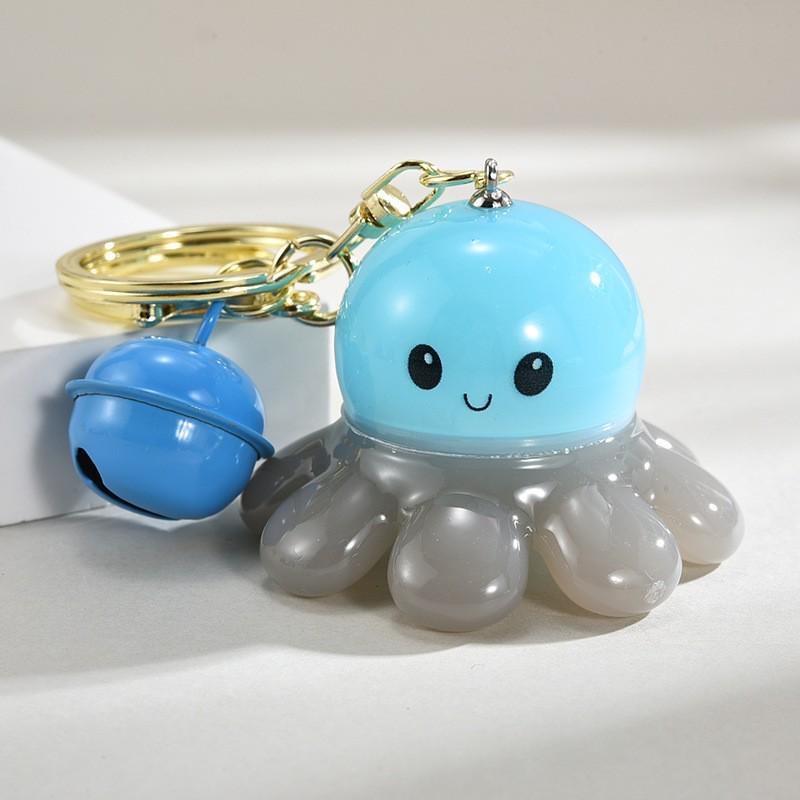 Glowende Octopus Sleutelhanger – Creatieve Acryl Cartoon Hanger voor Koppels