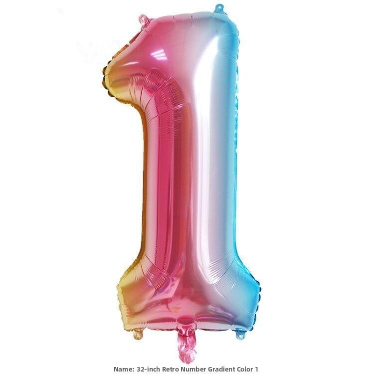 32-Inch Digital Balloons Numbers 0-9 Birthday Par Decoration Wedding Ceremony Room Arrangement Festival Celebration Supplies