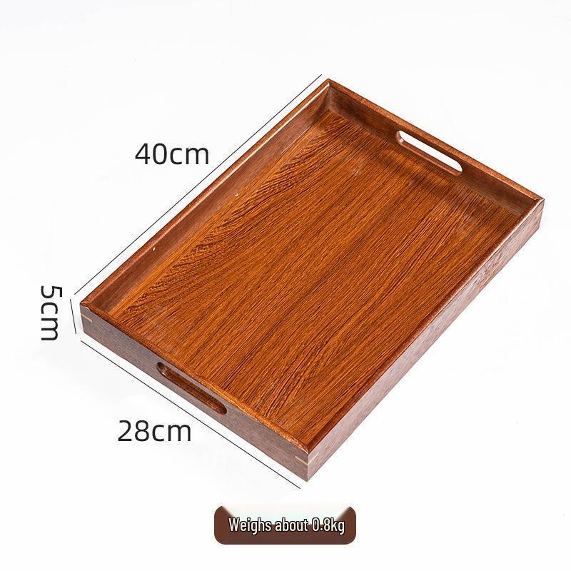 JINGRUIXIANG Wenge Wood Rectangular Tea Tray