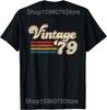 Vintage 46th Birthday 1979 46 Years Old T Shirts Men Women Cotton Humor Streetwear Tee Shirt Short Sleeve Unisex Loose Clothing