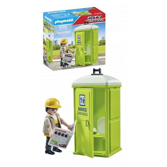 Jouet - PLAYMOBIL - 71435 - Toilettes mobiles - Avec personnage - 10 pièces - Dès 4 ans