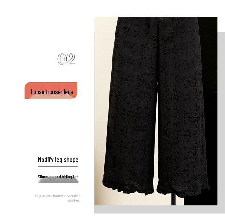 Spring/Summer 2026 Collection: Jacquard Lace Wide-Leg Pants for Middle-Aged and Elderly Mothers
