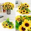 Artificial Sunflower Silk Flowers Wedding Floral Decor 7 Branches 13 Heads