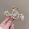 Women Elegant Music Note Shape Hair Clips Luxury Glass Ponytail Claw Clip