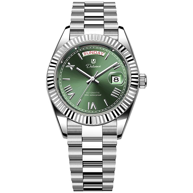 

Топ Бренд Мужские Бизнес Часы Роскошный Календарь Неделя Автоматические Механические Часы для Мужчин Водонепроницаемые Золотые из Нержавеющей Стали D зелёный/серебряный
