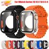 PC Firm Cover+Strap for Apple Watch Band 44 46 45mm 41/40mm Glass+Case Silicone Bracelet Correa IWatch Series 10 9 8 7 SE 6 5 4