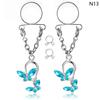 1 Pair Sexy Tassel  Butterfly Pendant Fake Nipple Ring For Women Girls Adjustable Faux Nipple Piercing Body Jewelry