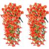 2/4Pcs UV-Resistant Artificial Flowers Morning Glory Eucalyptus Hanging Flower Plants Wedding Home Outdoor Garden Decoration