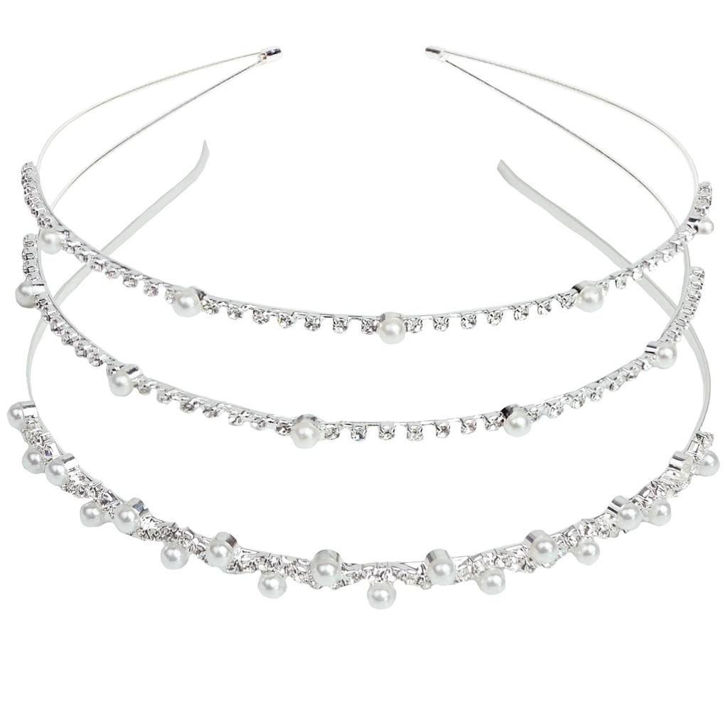 HUAZONTOM Children's Pearl Headband Tiara, Perfect for Weddings, Graduations, Recitals, and Other Ceremonies, Comfortable Headpiece, Set of 2, for