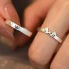 2pcs New Kawaii Cartoon Cat Dog Couple Ring for Women Men Couples Valentine's Day Lover Rings Korean  Jewelry Party Gifts