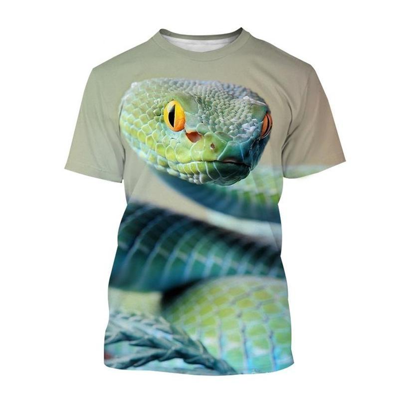 3D Printed Snake Flower T-Shirt For Kids Cool Animal Pattern Tees Summer Street Short Sleeve Tops Boys Girl T Shirts