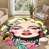 Custom Name Personalized Marilyn Monroe Print Round Rug, Versatile Home Decor Carpet, for Playroom, Apartment, Balcony, Entryway, Hallway Gift