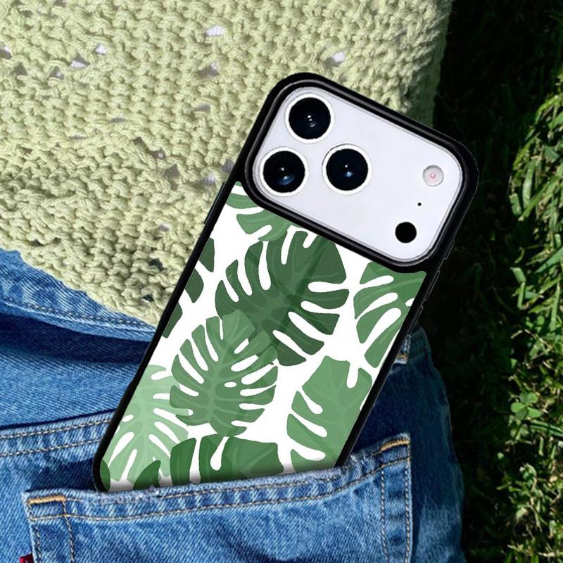 Green Monstera Leaf phone case cover Compatible with for IPhone 17air 16e 15 14 13 12 11Pro Max 17 Air