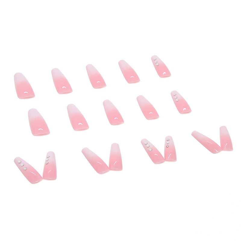 Artificial Nails European and American Pearl Gradient Manicure Ballet Nails Wearable Nails Nail Pieces Removable
