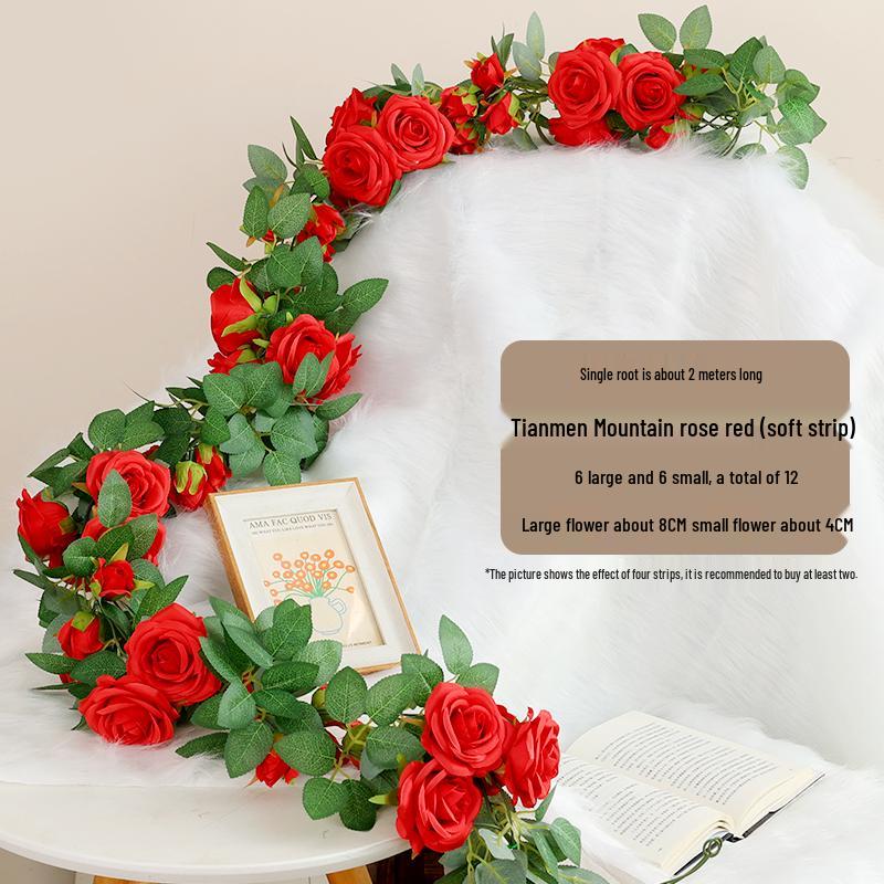 Artificial Rose Vine Hanging Basket and Arch Decoration