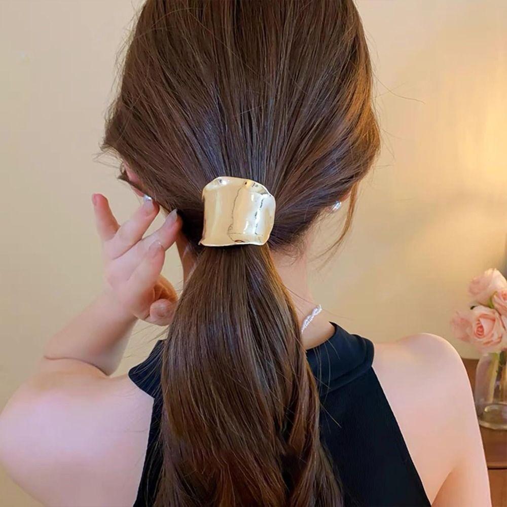 1Set Metal Hair Band U-shaped Ponytail Holder Creative Hair Ties  for Women