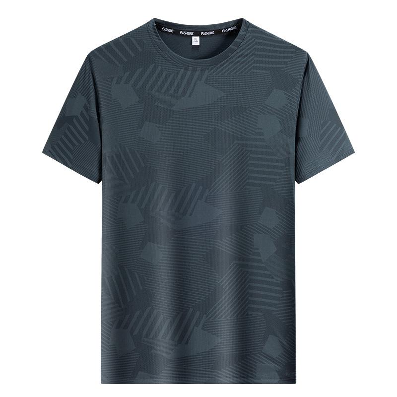 Pánské tričko s krátkým rukávem na léto, tenký design pro sport a volný čas, pánské tričko s polovičním rukávem z ledového hedvábí, pánský gradientní top