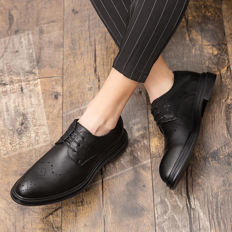 Men's Breathable Black Soft Shoes for Man Leather Spring Autumn Best Business Driving Formal Wear Casual Leather Men's Shoes