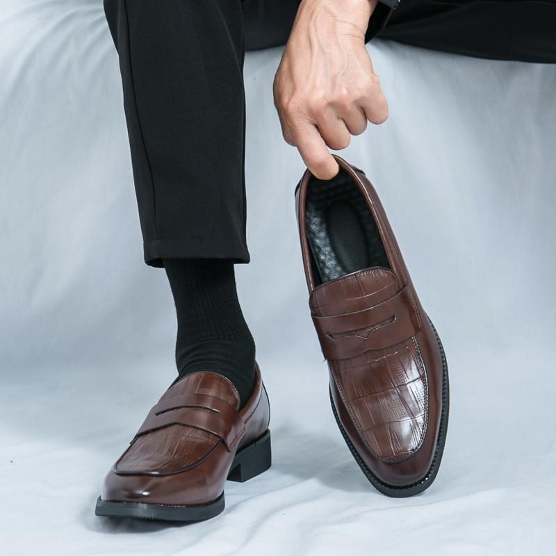 Herren Slipper Klassische Individualität Formelle Businessschuhe Schwarz Braun Hochzeitskleid Abschlussballschuhe Übergröße