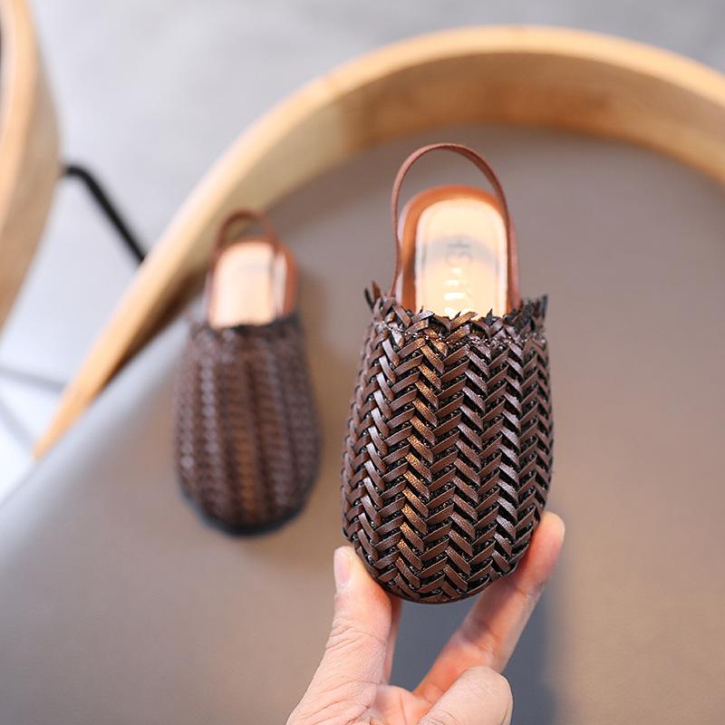 Children Sandals for Little Girls Princess Sweet Kis School Sandals Weave Braid Classic Hot Popular Fashion Slippers 2 In 1 Soft