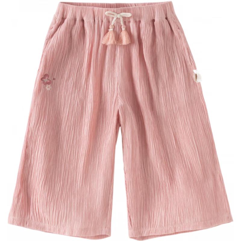 DAVE & BELLA Girls  Summer Thin Wide-Leg Cropped Pants 80cm