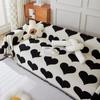 Cute Heart Shape Sofa Cover Chenille Sofa Towel Blanket Couch Cover Tassel Non-Slip Decorative Dust Cover Furniture Protector