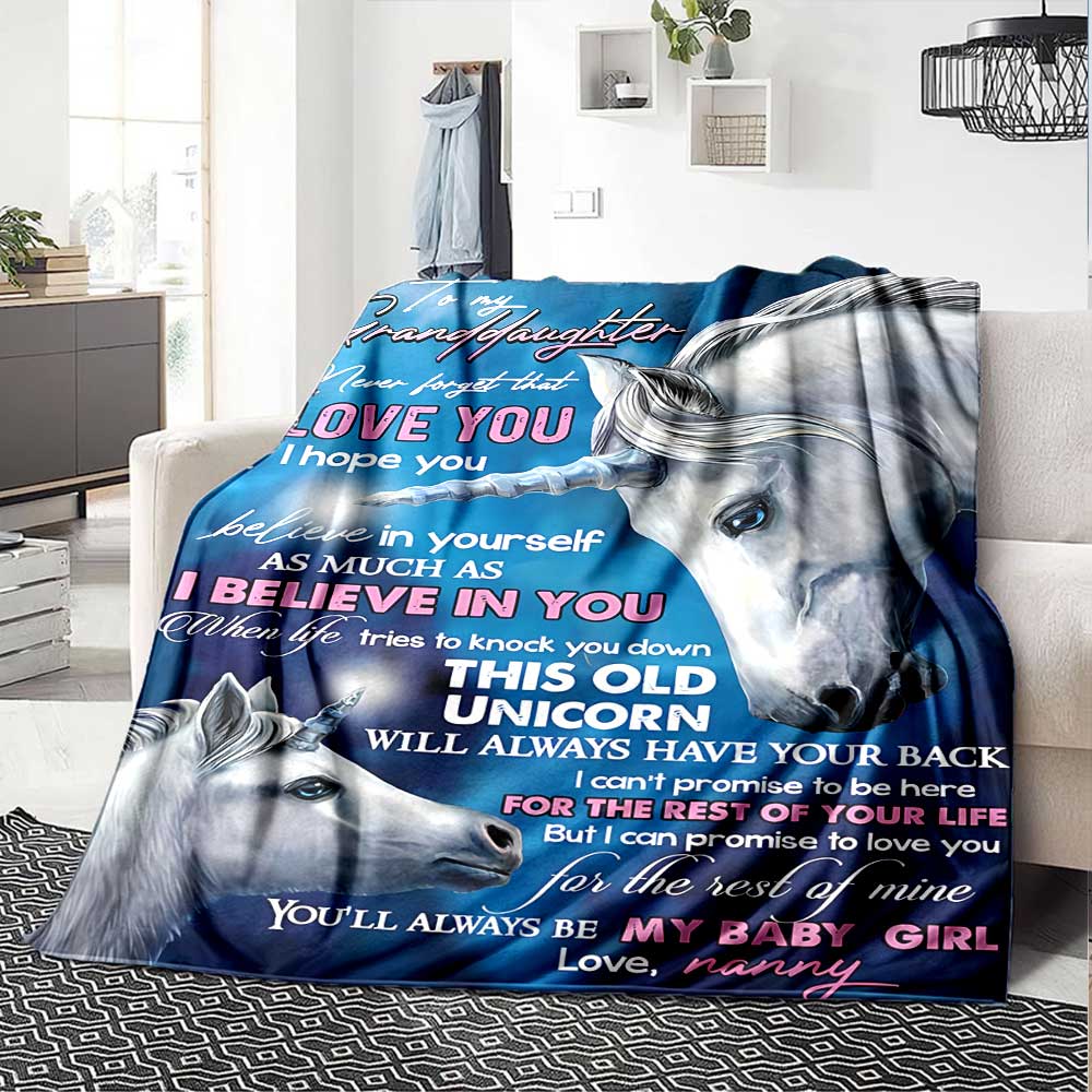 Granddaughter'S Special Birthday Cozy Blanket Comfortable ure for Sofa Couch Office Bed Picnics Four Seasons Multipurpose Modern Ideal Day Y34