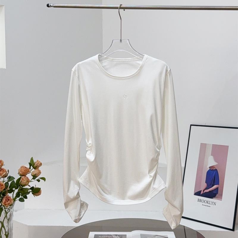 MC25 Slimming Crew Neck Tencel Merino Wool Long Sleeve Top