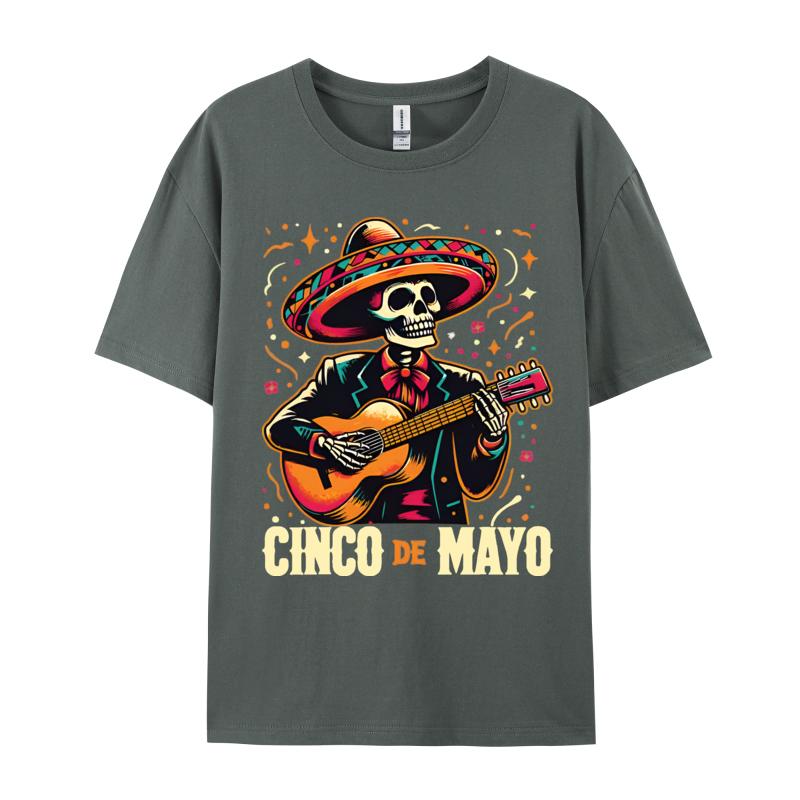 Cinco DeMayo Skeleton Skull Tshirt Funny TShirt T Shirts Slim Fit 3D Cotton Unisexs Tops Tees On Oversized