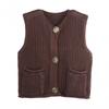 Womens Crochet Knit Vest 2026 Fall Winter Sleeveless Openwork Cardigan Streetwear Casual Outfit