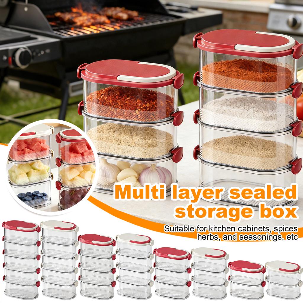 Mehrschichtiger versiegelter Organizer, Stapelbare Aufbewahrungsbox, Mehrschichtiger versiegelter Lebensmittel-Organizer, Reisebehälter und Camping-Set