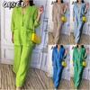 Women's Fashion Casual Long Sleeve V Neck Pants Suits