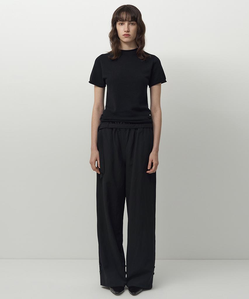 Leopeusaideuhwaiteulabel Belted Curtain Pants Crow
