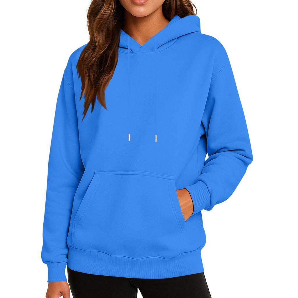 Women's Casual Fashion Sweatshirt Solid Color Hooded Sweatshirt