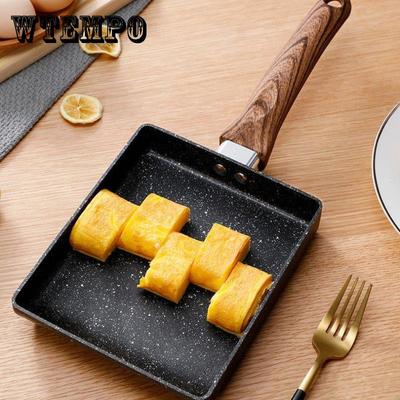 Tamagoyaki-Quadratpfanne im japanischen Stil, antihaftbeschichtet, dickes Ei, verbrannt, für den Haushalt, Omelette, Frühstückspfanne, Maifan-Stein, kleine Bratpfanne