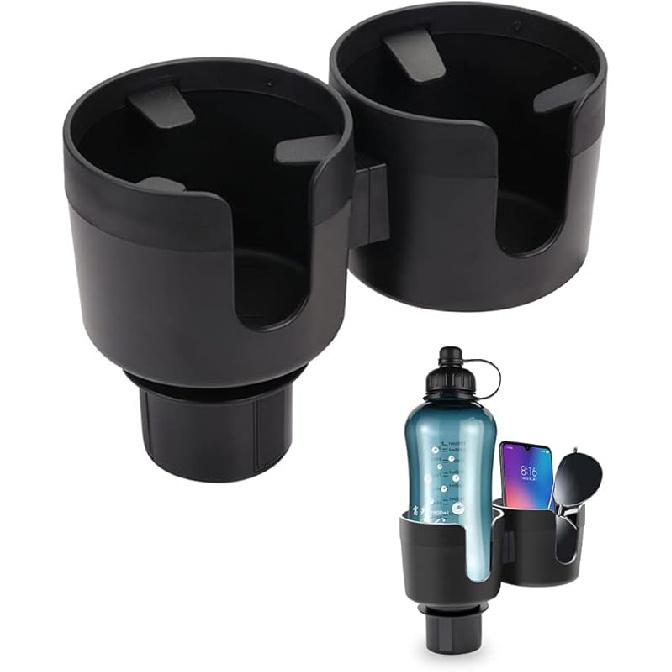 Dual Cup Holder Expander for Car, 2 in 1 Multifunctional Large Car Cup Holder Expander Adapter with Adjustable Base, All Purpose Car Cup Holder for