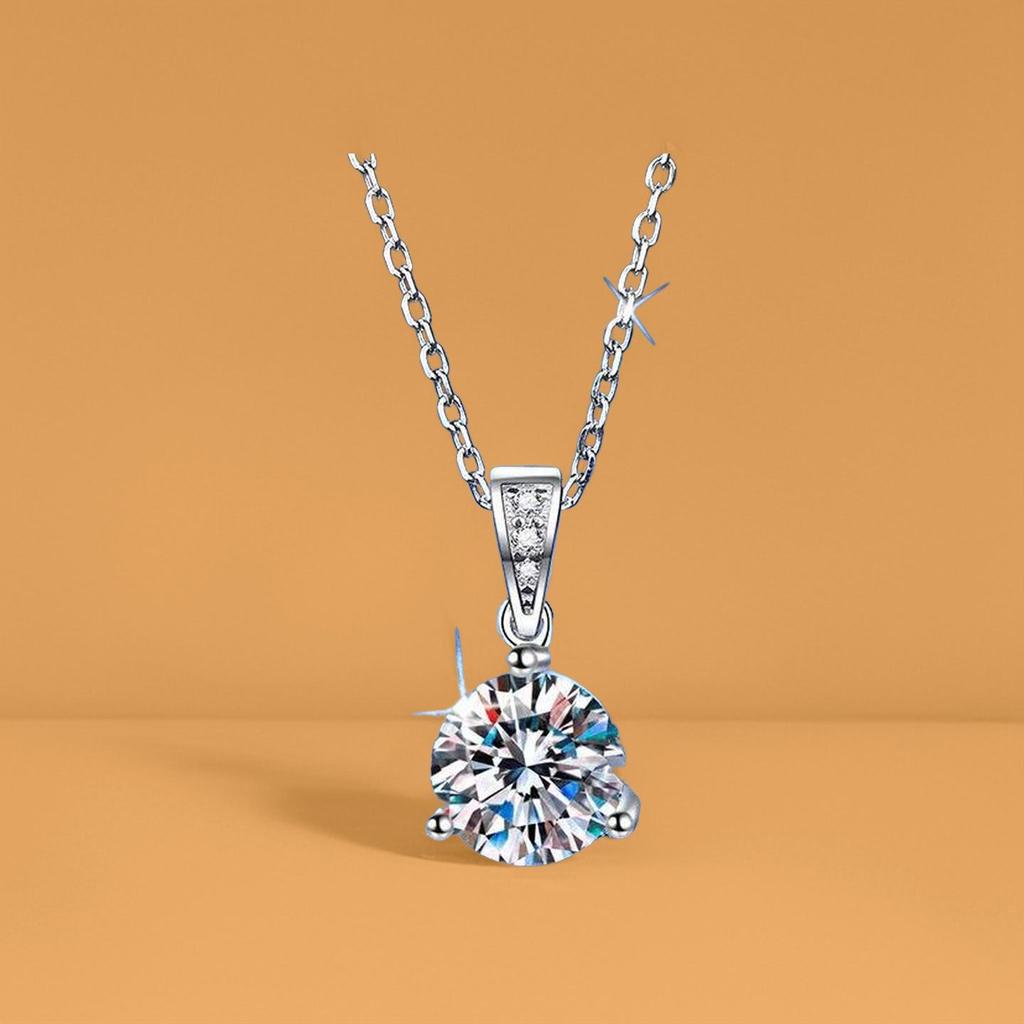 Korean Starry Sky Moissanite Necklace, S925 Sterling Silver, Luxury Design