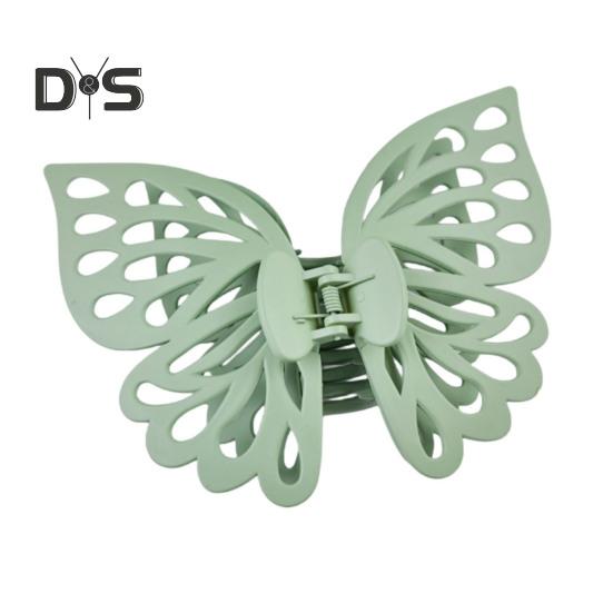 Large Hair Claw with Strong Grip Double-Layered Butterflies Shape Hair Clip Anti-slip Teeth Ponytail Clip Back Head Hair Claw